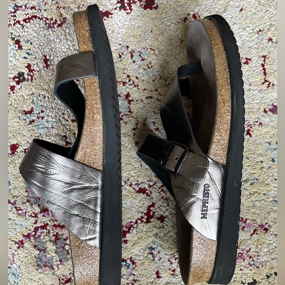 Mephisto women’s Helen gray thong sandal 38 US 8 - Picture 3 of 5